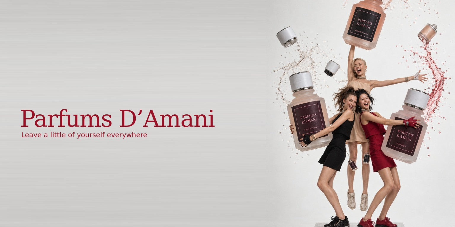 Parfums d’Amani campaign with Forbidden Grace, tropical fruit and almonds